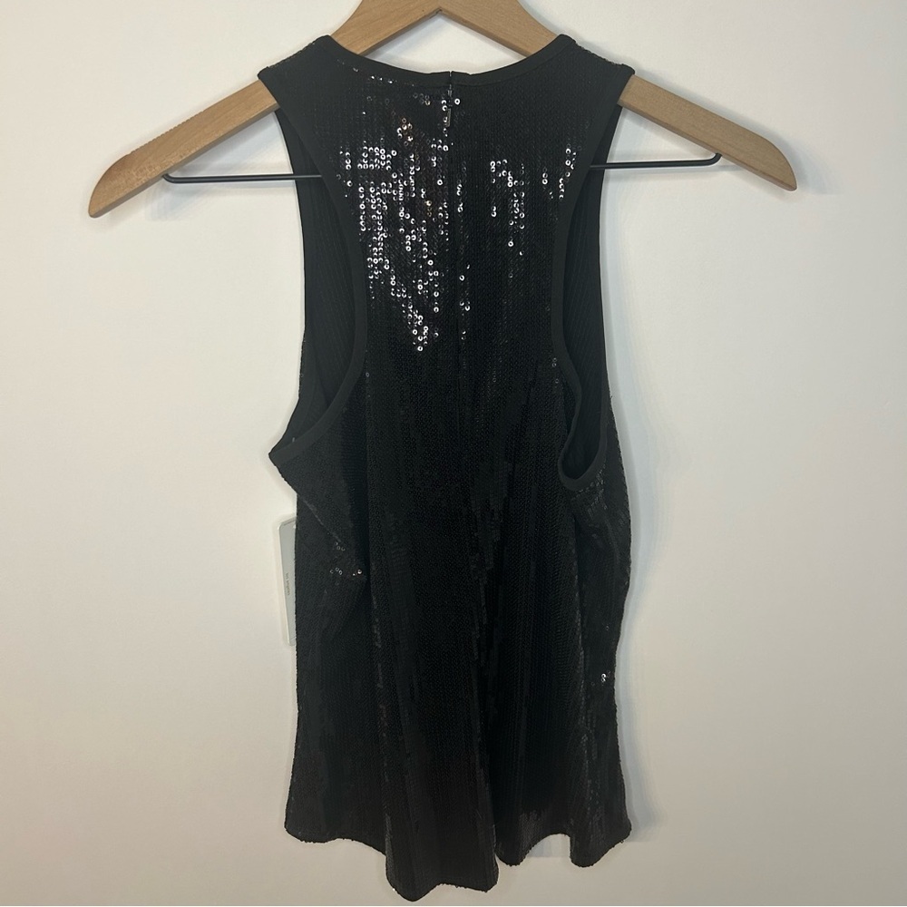 *NWT* Laundry by Shelli Segal Black Sequin Racerback Tank, Size Small - Picture 3 of 7